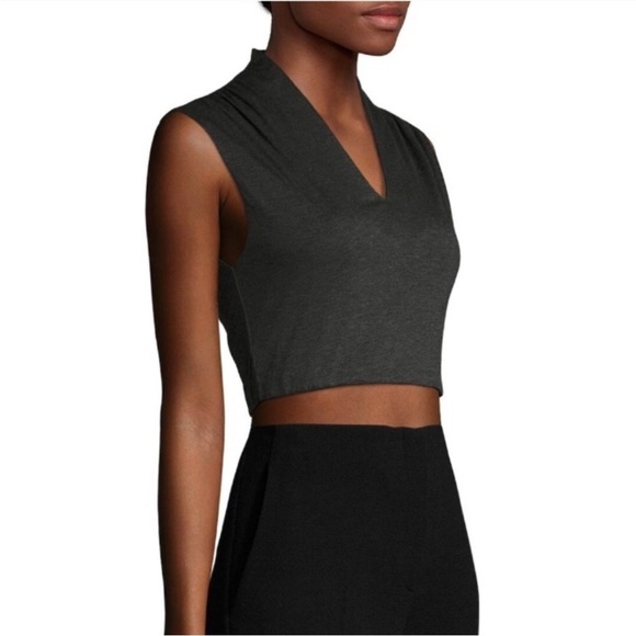 Alice and Olivia Air Kelis Cropped Top V-neck Sleeveless Gray Jersey Tank
Size 8 - Picture 4 of 14